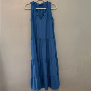 Maven West Frayed Edge Blue Dress